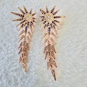 Hespera Rose gold earrings with blue sapphire NWOT